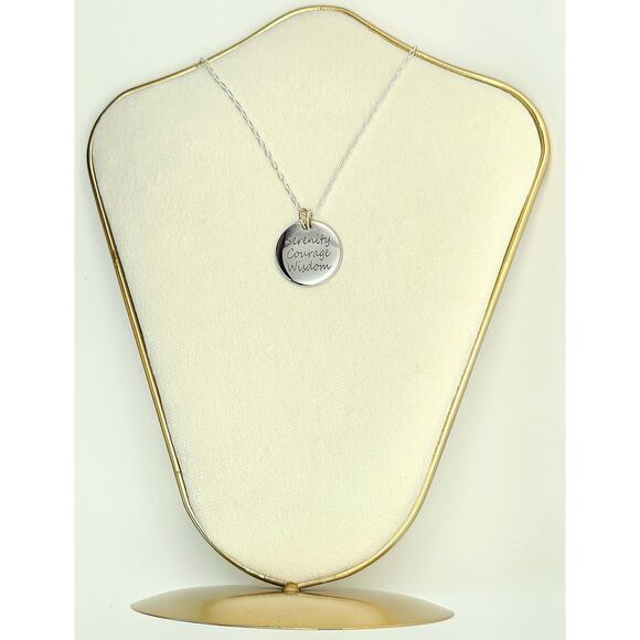 Serenity Prayer Necklace Courage Wisdom 12 Step AA NA Recovery Silver-Plated - Picture 6 of 7